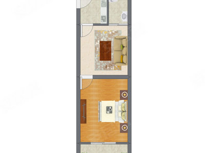 1室1厅 35.85平米