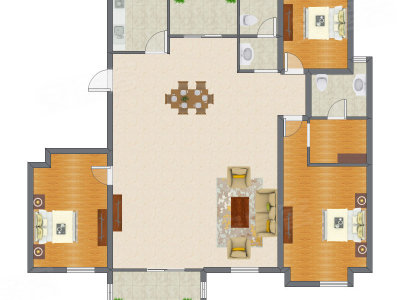 3室2厅 141.59平米