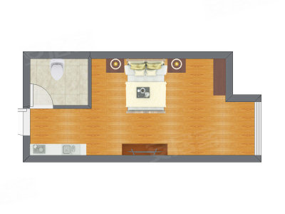1室0厅 42.40平米户型图
