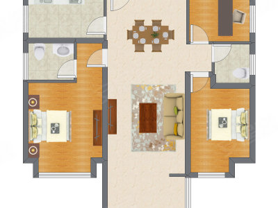 3室2厅 88.33平米