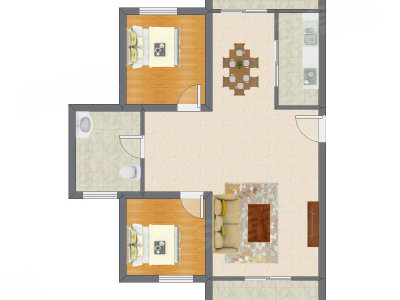 2室2厅 92.50平米