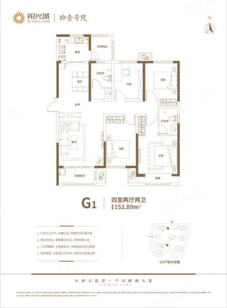 鼎盛阳光城4室2厅2卫152.89㎡南176万