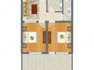 2室1厅 60.13平米