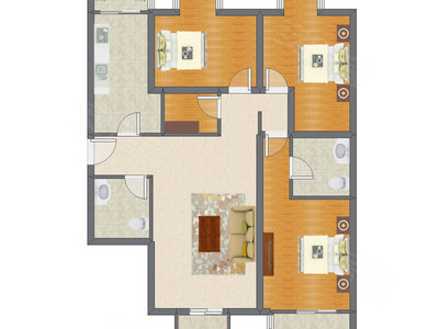 3室1厅 141.63平米