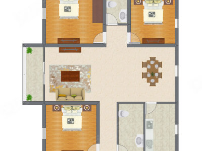 3室2厅 116.81平米