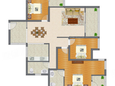3室2厅 135.87平米