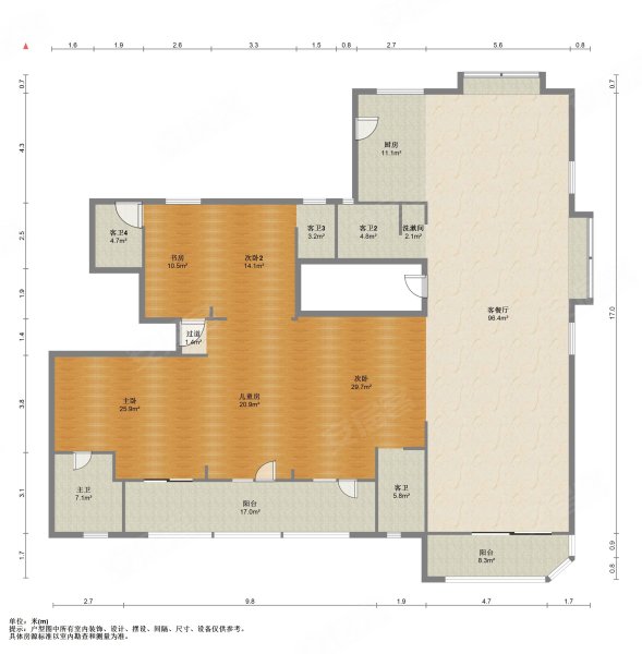 汉阳330平大平层 招商公园御园 好楼层满五纯毛坯