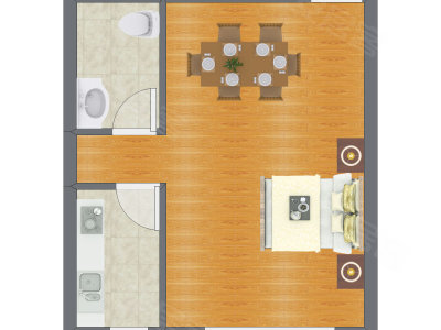 1室0厅 45.28平米