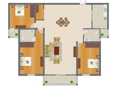 3室2厅 147.57平米户型图
