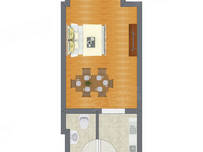 1室1厅 41.54平米