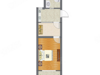 1室1厅 41.71平米户型图