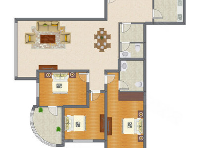 3室2厅 147.70平米户型图