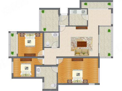 3室1厅 139.70平米