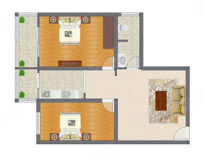 2室1厅 108.70平米户型图