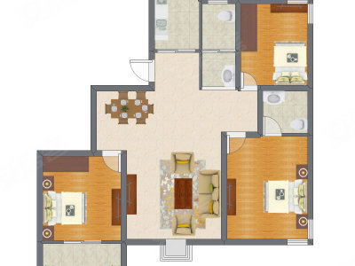 3室2厅 90.54平米