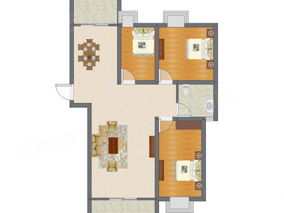 3室2厅 118.12平米