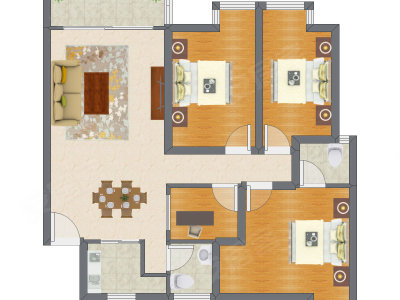 4室2厅 99.39平米
