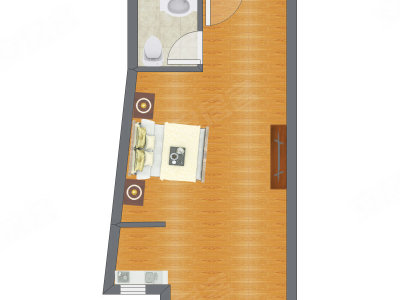 1室0厅 45.85平米户型图