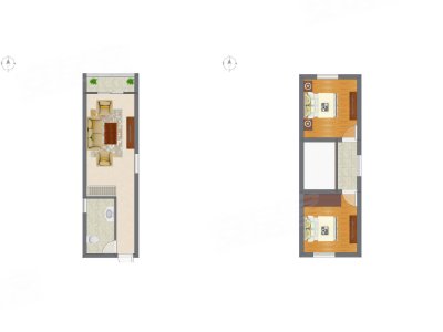 2室1厅 31.16平米