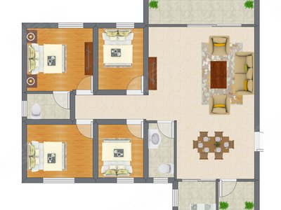 4室2厅 138.00平米