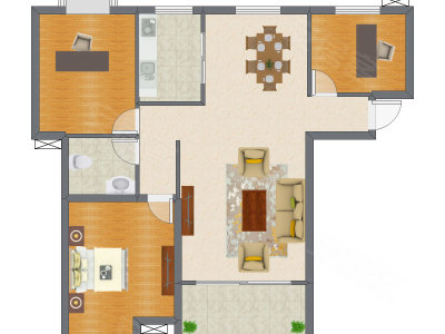 3室2厅 120.05平米户型图