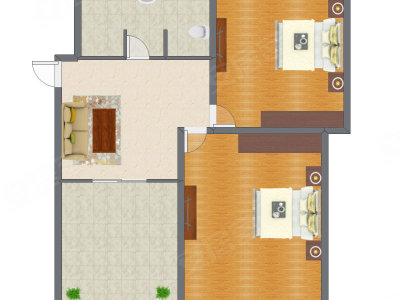2室1厅 105.70平米