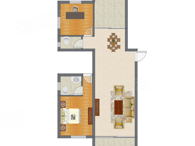 2室2厅 110.83平米户型图