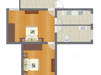 2室0厅 50.00平米户型图