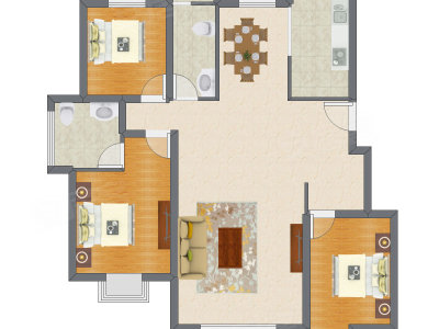 3室2厅 129.16平米