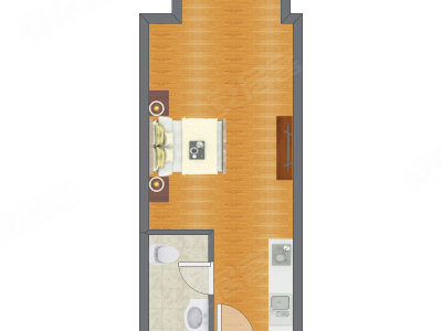1室0厅 43.23平米