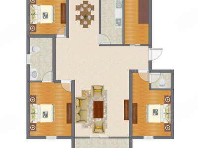 3室2厅 116.50平米
