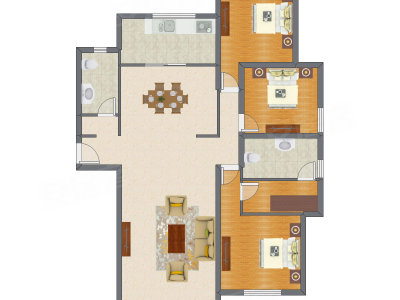 3室2厅 202.98平米