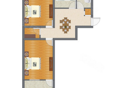 2室1厅 69.69平米
