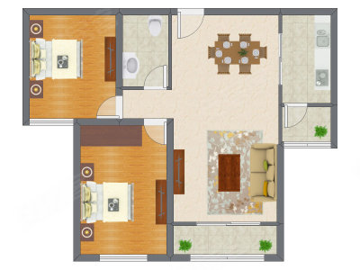 2室2厅 98.15平米