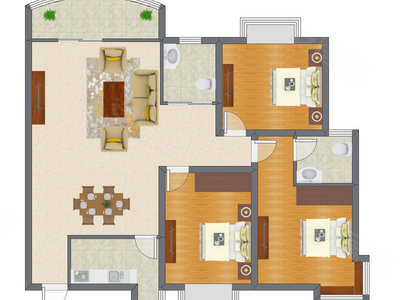 3室2厅 116.83平米