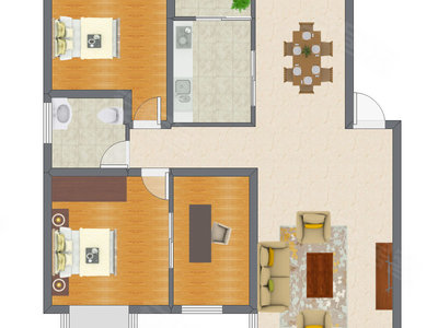 2室2厅 107.60平米