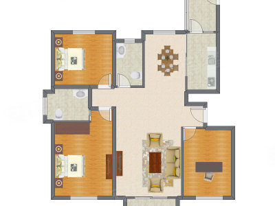 3室2厅 155.30平米
