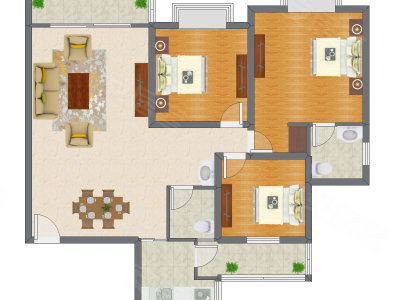 3室2厅 128.72平米