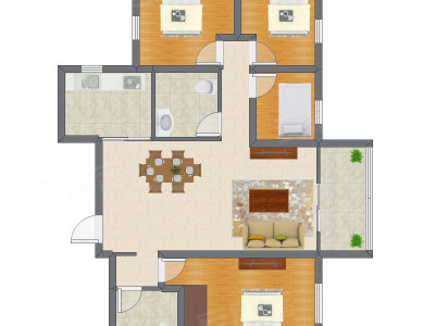 4室2厅 87.00平米