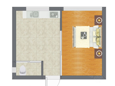 1室0厅 35.70平米