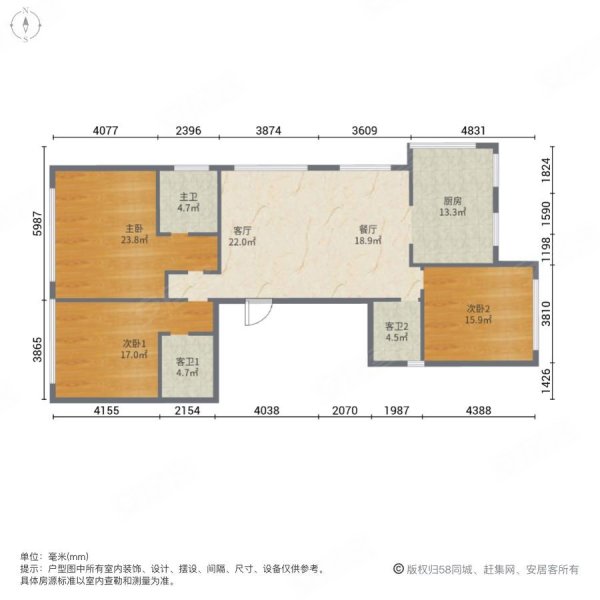 榕湖世家3室2厅3卫156㎡南192.8万