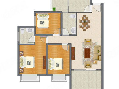 3室2厅 76.99平米