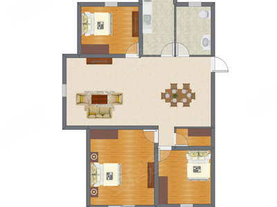 3室2厅 95.91平米