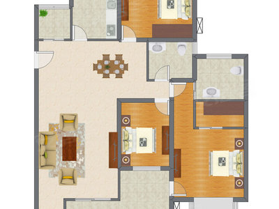 3室2厅 114.60平米