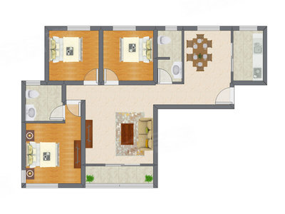 3室2厅 117.59平米