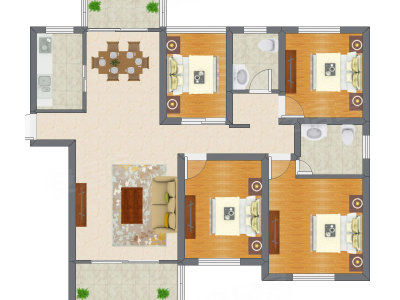 4室2厅 132.32平米