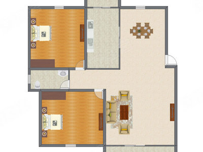 2室2厅 170.00平米