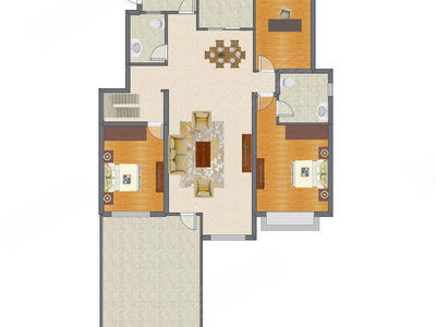 3室2厅 148.18平米