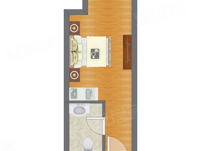 1室0厅 31.77平米户型图