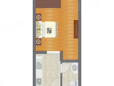 1室0厅 45.15平米户型图